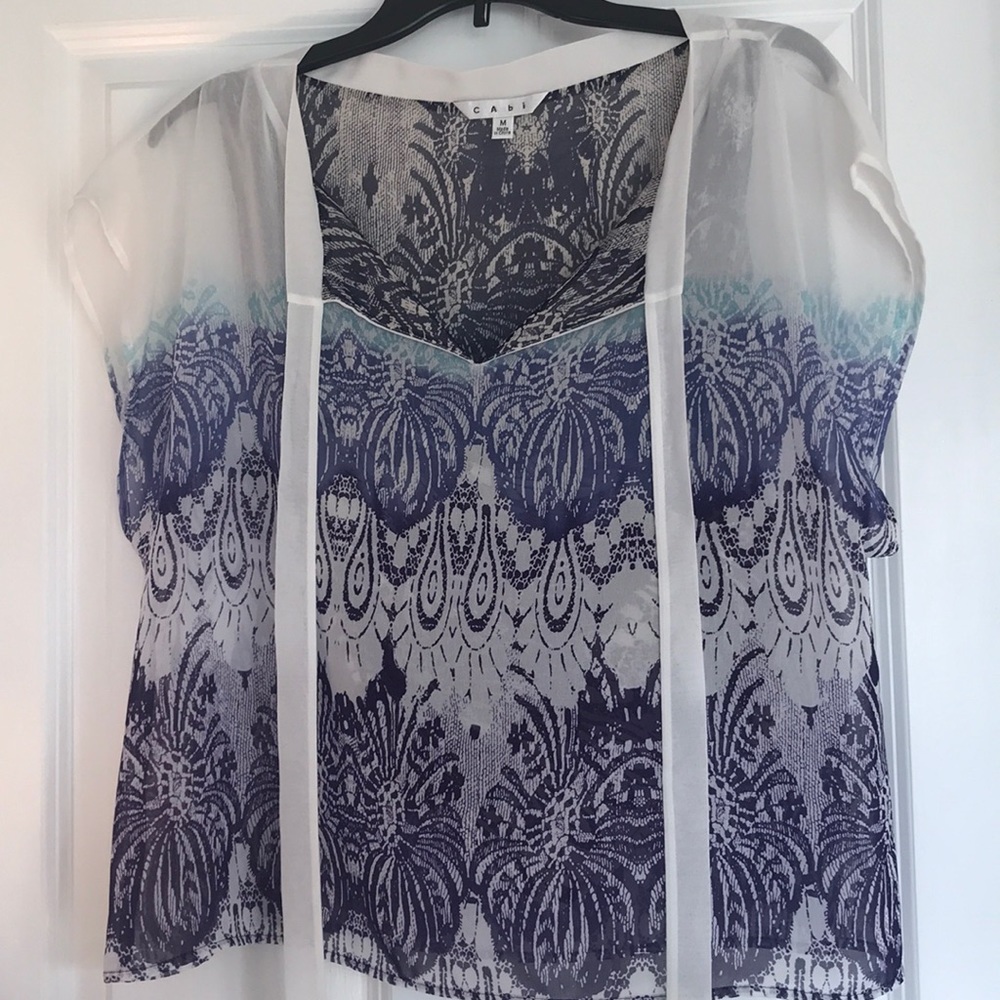 CAbi sheer top with tank lining, tie or not M